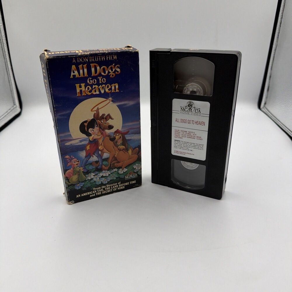 All Dogs Go To Heaven VHS 1990 Slip Case Acceptable-Worn Condition